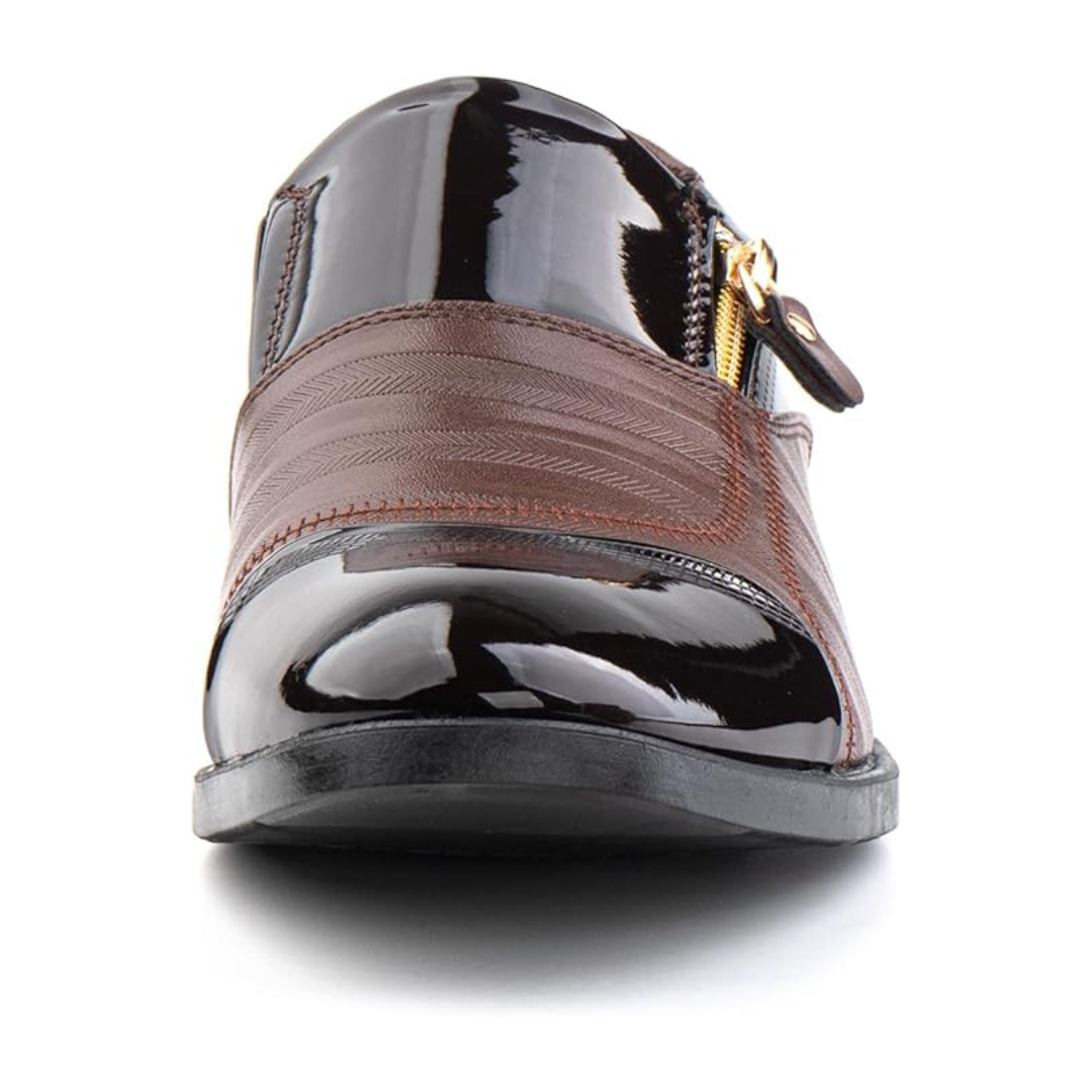 Derivo Derby Vernice Classic – Eleganckie brązowe derby z materiału syntetycznego